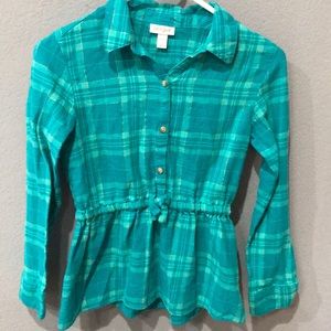 Girls plaid buttoned shirt